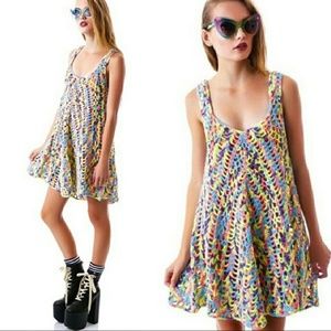 UNIF Crocheted Rainbow Mini Celeste Dress